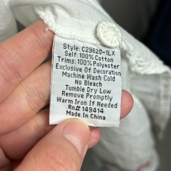 Johnny Was White & Floral Top - Picture 8 of 8